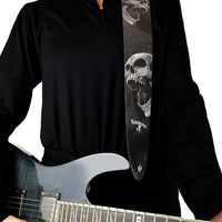 Thumbnail for ALCHEMY BERSERKER SKULL PRINTED LEATHER GUITAR STRAP