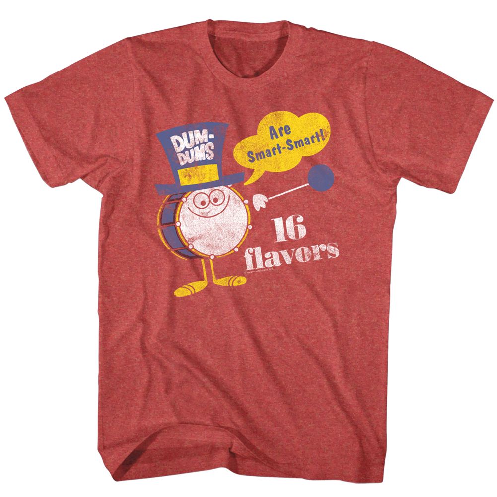 DUM DUMS-SMART-SMART-RED HEATHER ADULT S/S TSHIRT