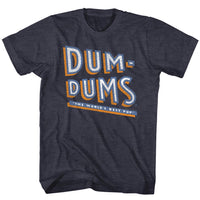 Thumbnail for DUM DUMS-STACKED DUM-NAVY HEATHER ADULT S/S TSHIRT