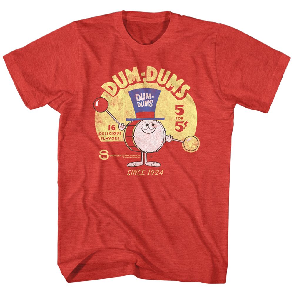 DUM DUMS-DRUM MAN AD-RED HEATHER ADULT S/S TSHIRT