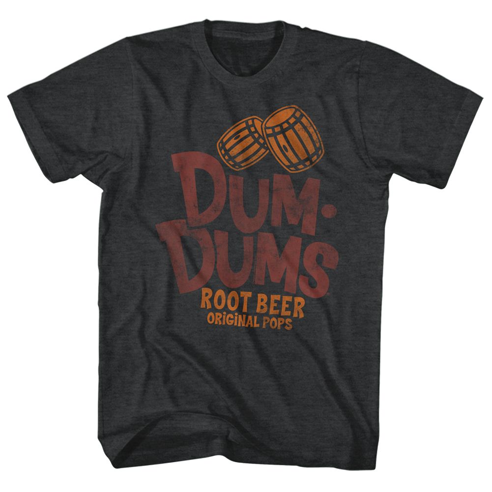 DUM DUMS-ROOT BEER-BLACK HEATHER ADULT S/S TSHIRT