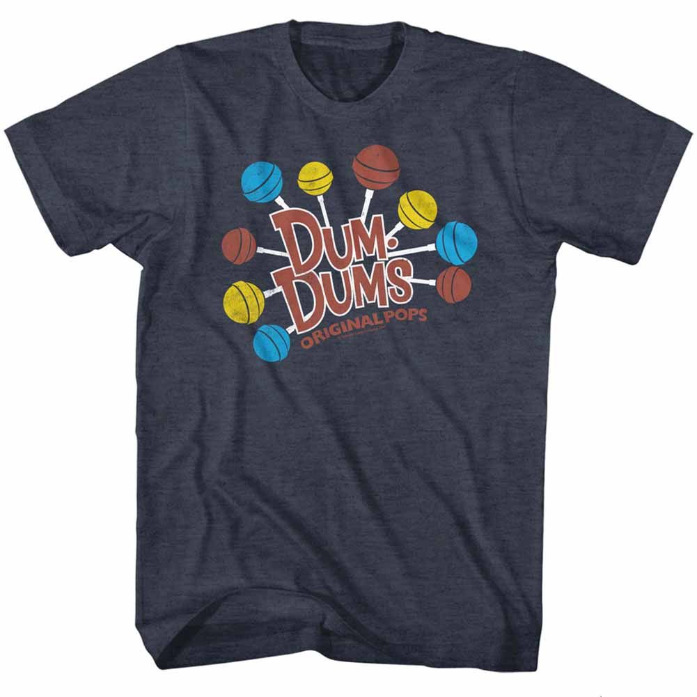 DUM DUMS-DUM DUMS-NAVY HEATHER ADULT S/S TSHIRT