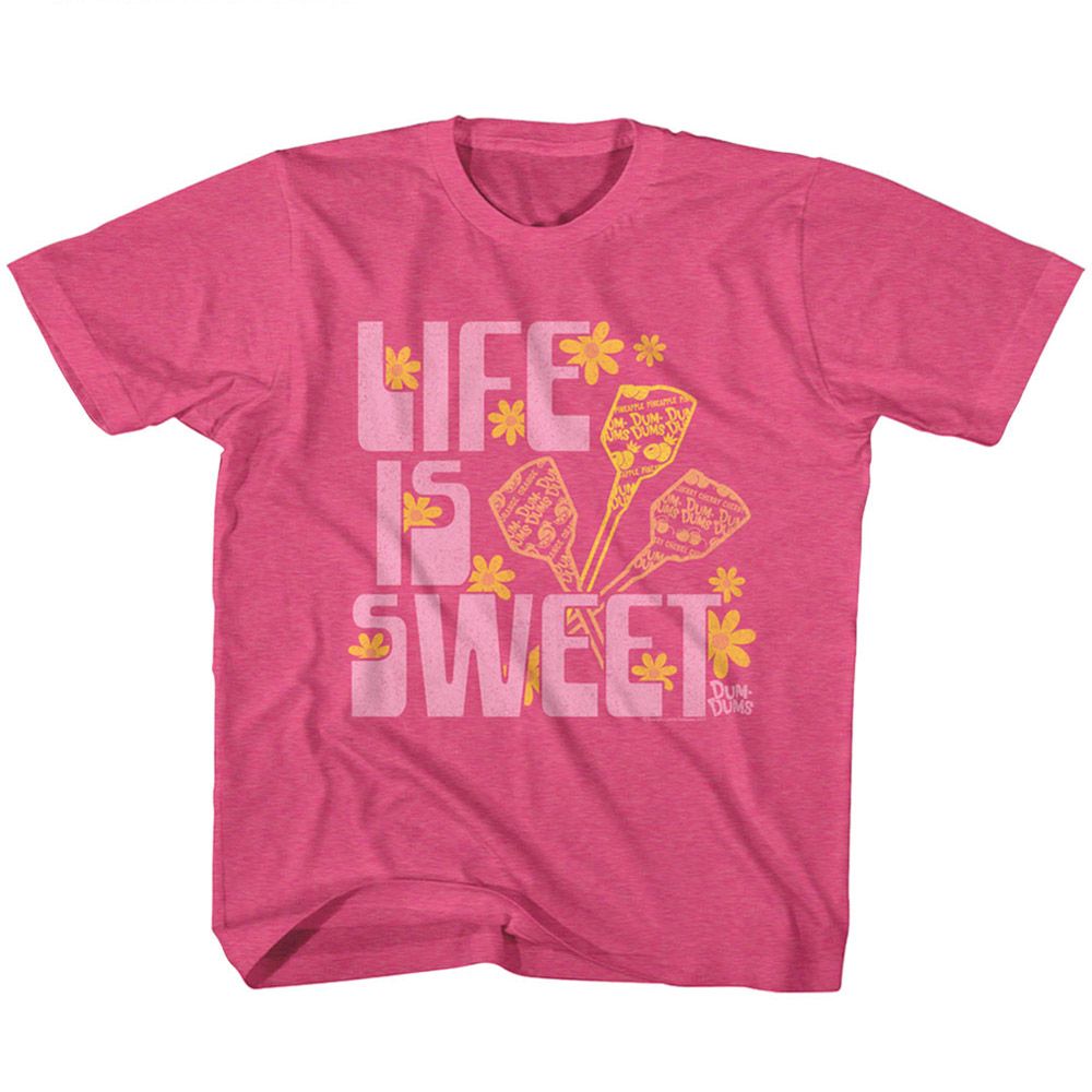 DUM DUMS-DUM DUMS LIFE IS SWEET-VINTAGE HOT PINK YOUTH S/S TSHIRT
