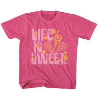 Thumbnail for DUM DUMS-DUM DUMS LIFE IS SWEET-VINTAGE HOT PINK YOUTH S/S TSHIRT