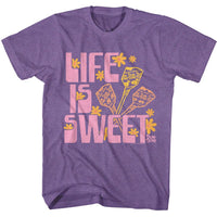 Thumbnail for DUM DUMS-DUM DUMS LIFE IS SWEET-PURPLE HEATHER ADULT S/S TSHIRT
