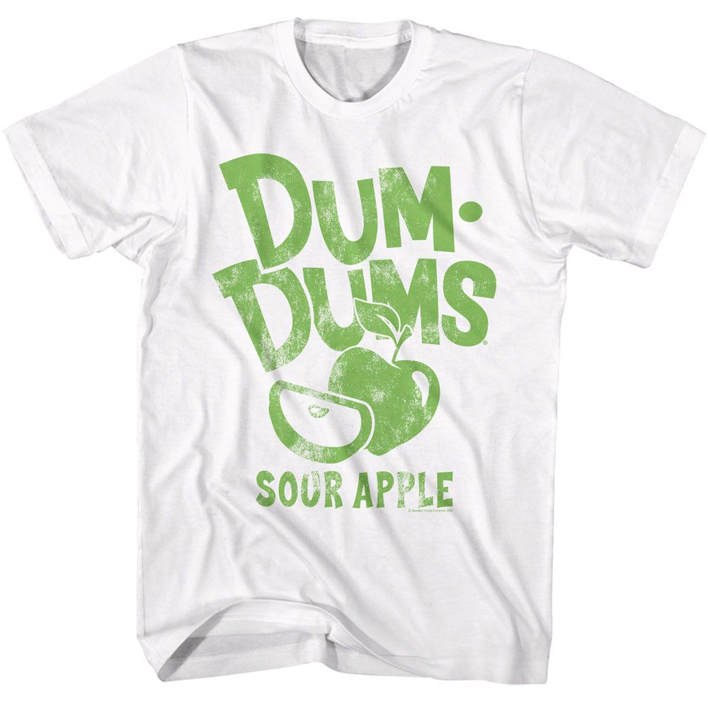 DUM DUMS-DUM DUMS GREEN APPLE LIGHT-WHITE ADULT S/S TSHIRT