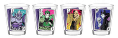 Disney Villains Cards  4pc. 1.5oz. Mini Glass Set 4x1 – 24 pc ppk ($6.00 each)