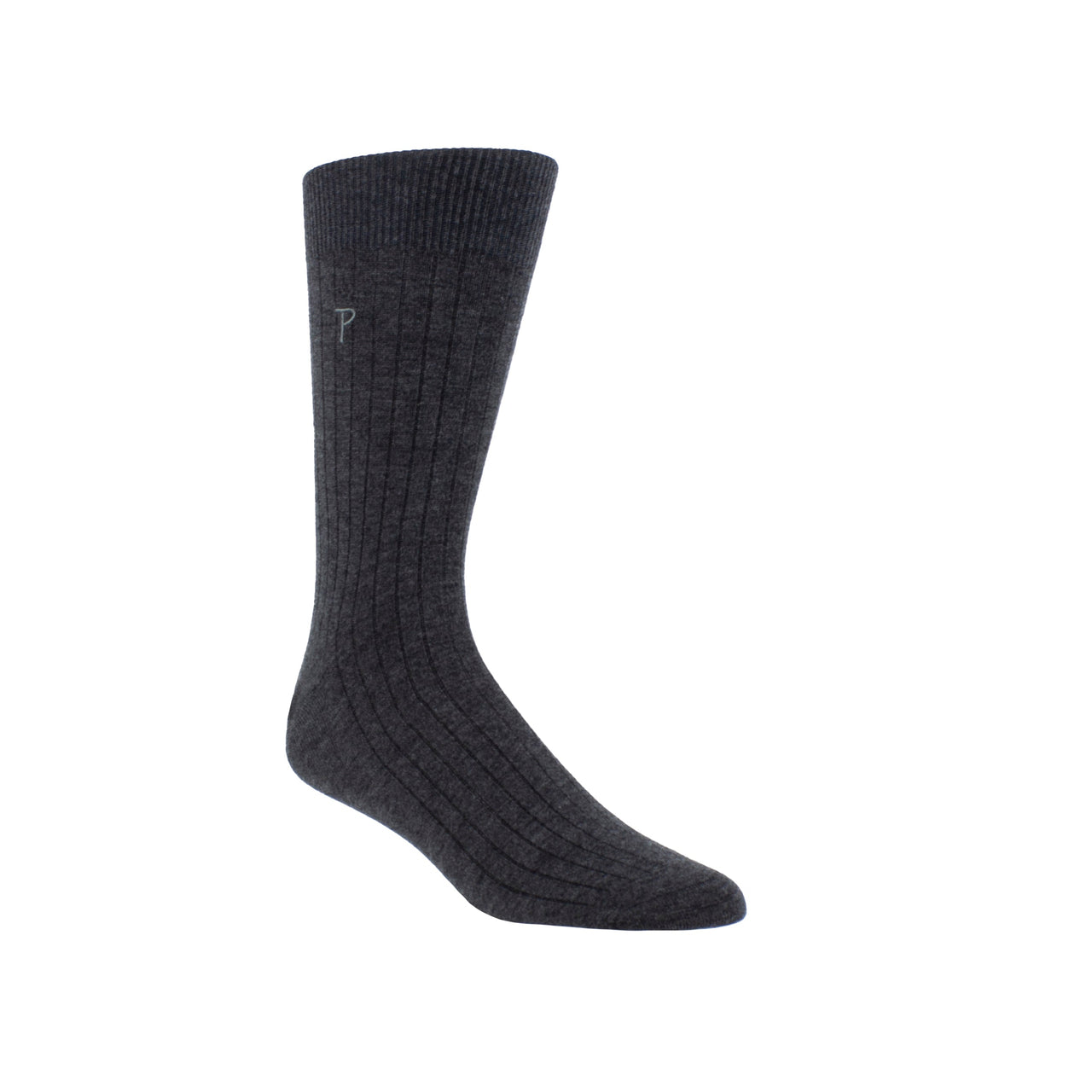 PERRI MENS EVERYDAY PREMIUM RIB WOOL CREW SOCK, 1 PAIR
