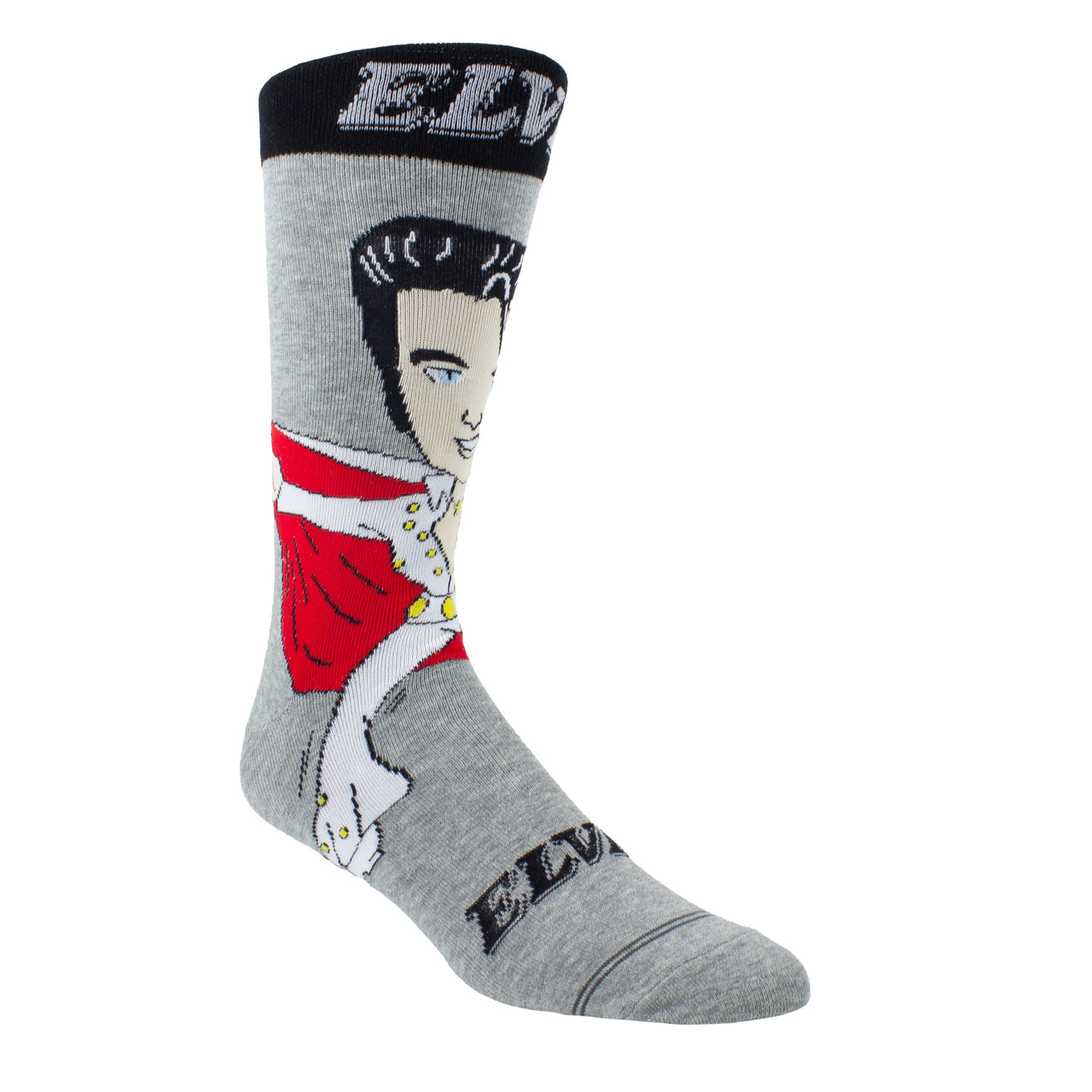 ELVIS WHITE SUIT CAPE CARTOON SOCKS, 1 PAIR