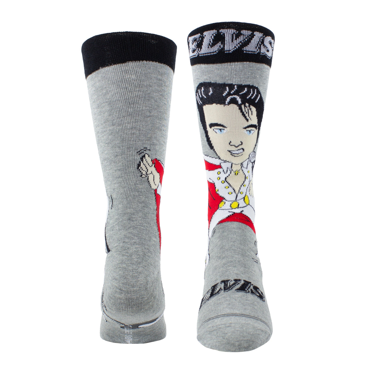ELVIS WHITE SUIT CAPE CARTOON SOCKS, 1 PAIR