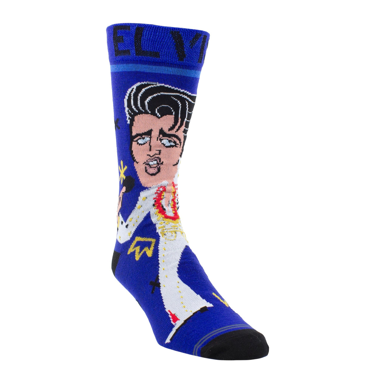 ELVIS CARTOON WHITE SUIT HAWAII CREW, 1 PAIR