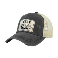 Thumbnail for BRIEF INSANITY Chick Magnet Vintage Distressed Trucker Adult Hat