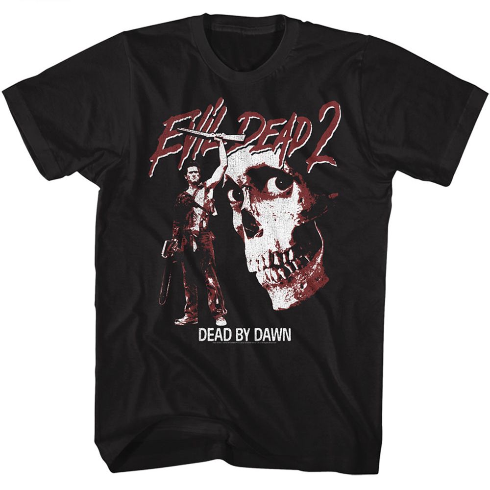 EVIL DEAD-EVIL DEAD ASH AND SKULL-BLACK ADULT S/S TSHIRT