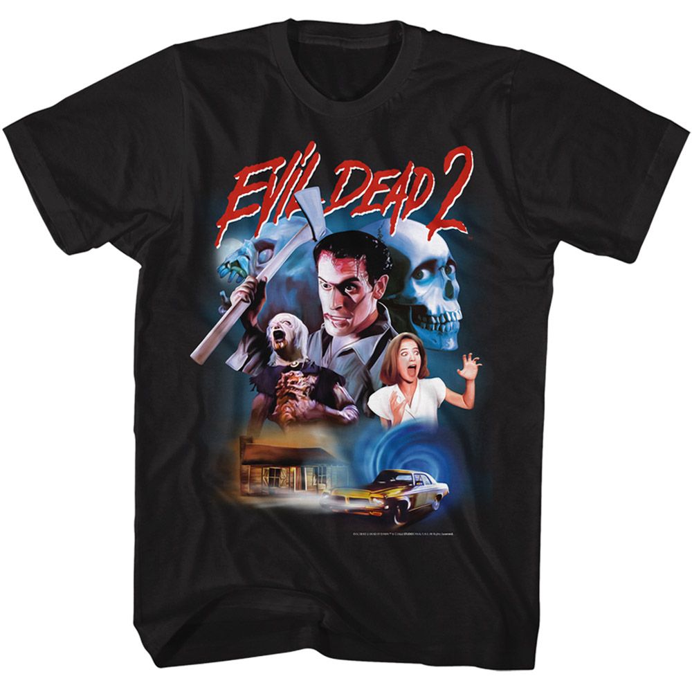 EVIL DEAD-EVIL DEAD COLLAGE DRAWING-BLACK ADULT S/S TSHIRT