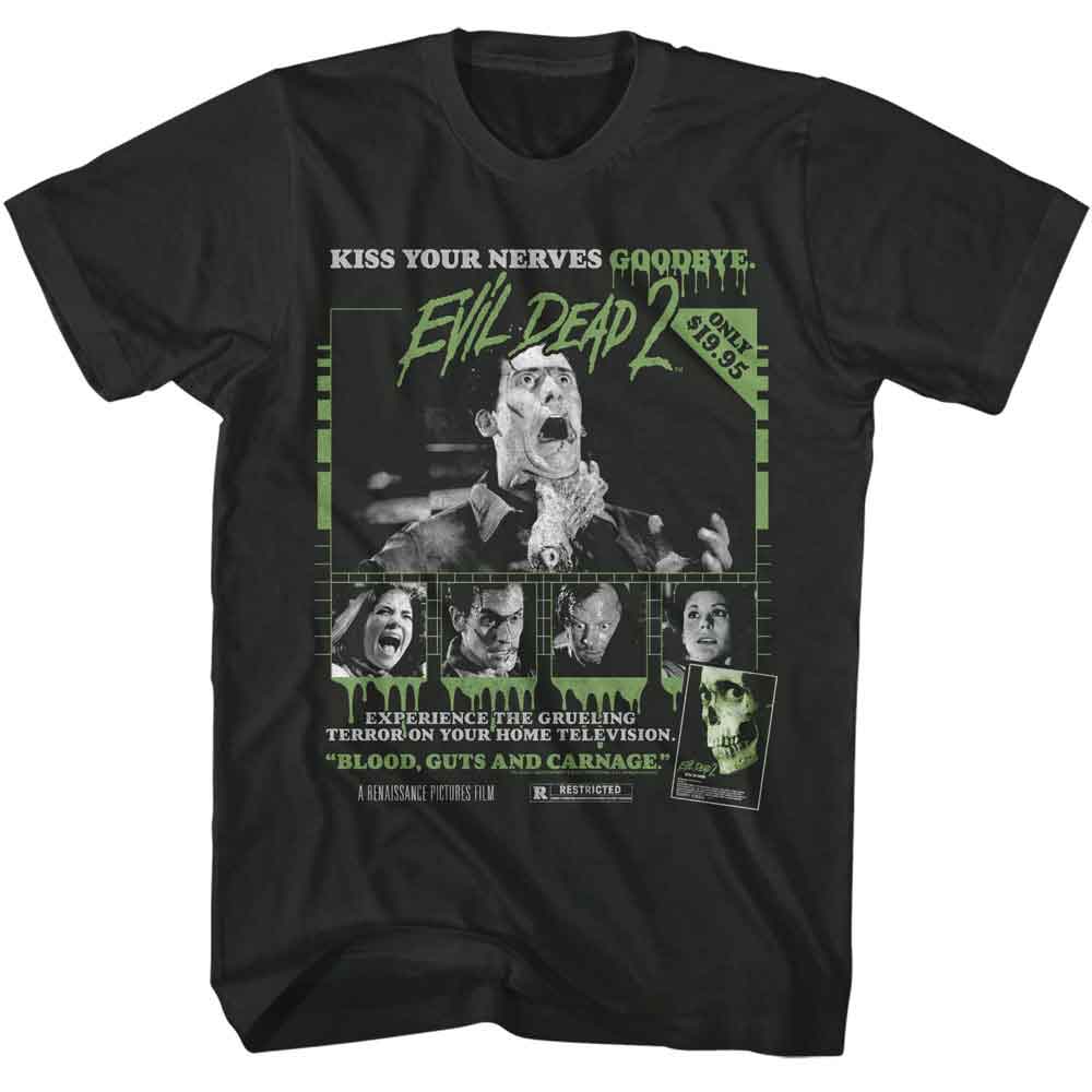 EVIL DEAD-EVIL DEAD HOME MOVIE POSTER-SMOKE ADULT S/S TSHIRT