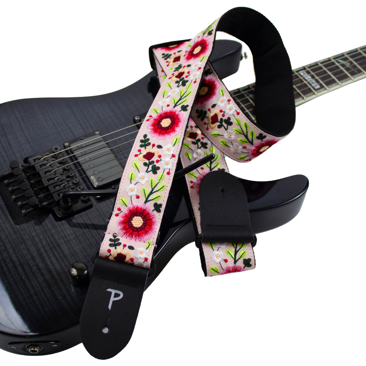 MULTI COLOUR FLORAL GARDEN JACQUARD GUITAR STRAP