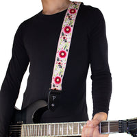 Thumbnail for MULTI COLOUR FLORAL GARDEN JACQUARD GUITAR STRAP