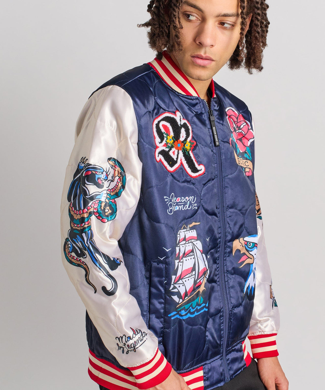 Iconic Bomber Jacket - Navy