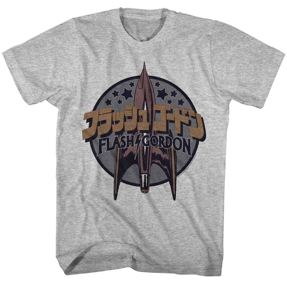FLASH GORDON-HALFTONE-GRAY HEATHER ADULT S/S TSHIRT