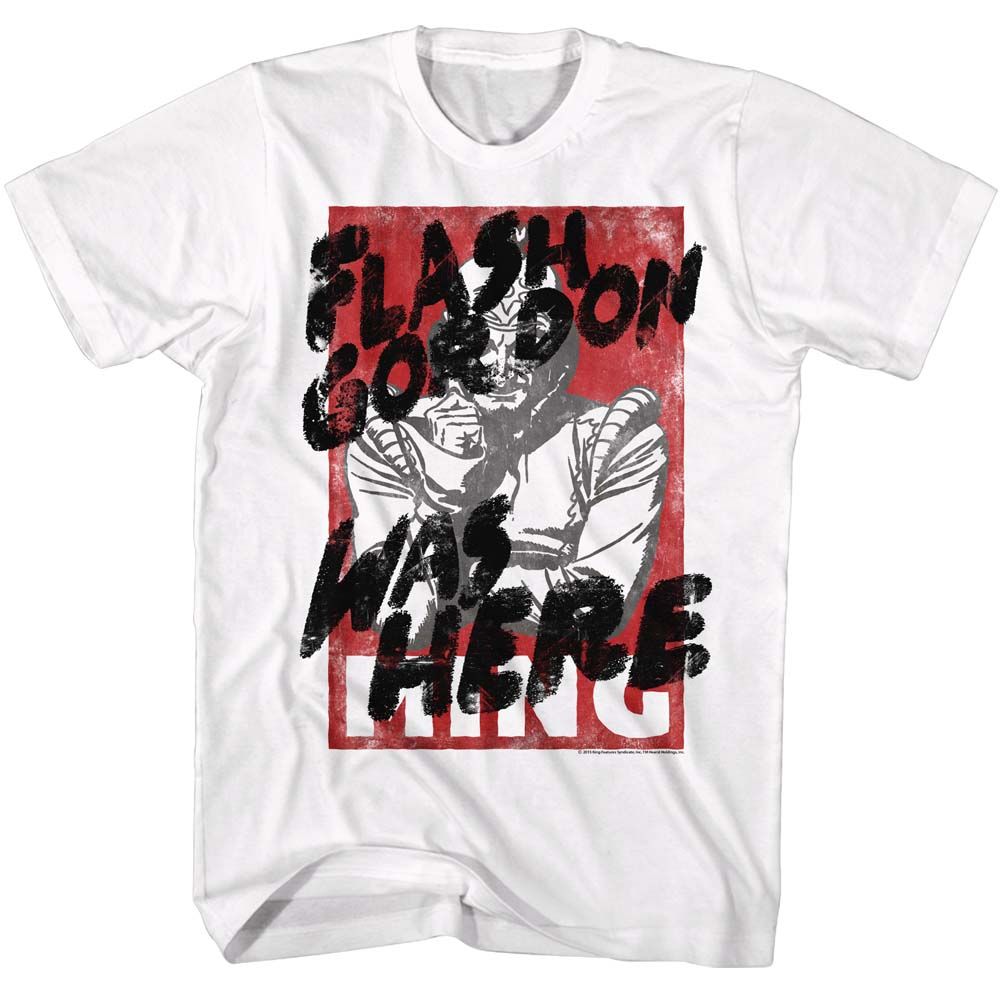 FLASH GORDON-GRAFFITI-WHITE ADULT S/S TSHIRT