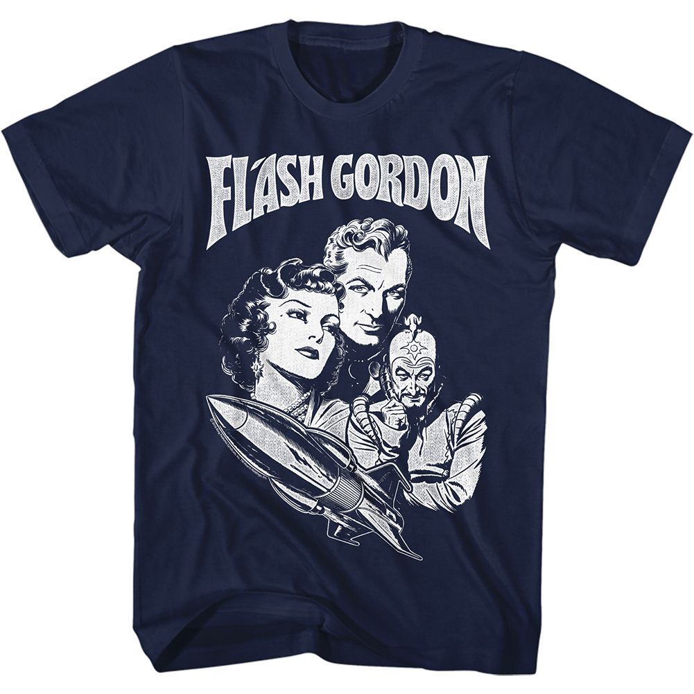 FLASH GORDON-GORDON-NAVY ADULT S/S TSHIRT