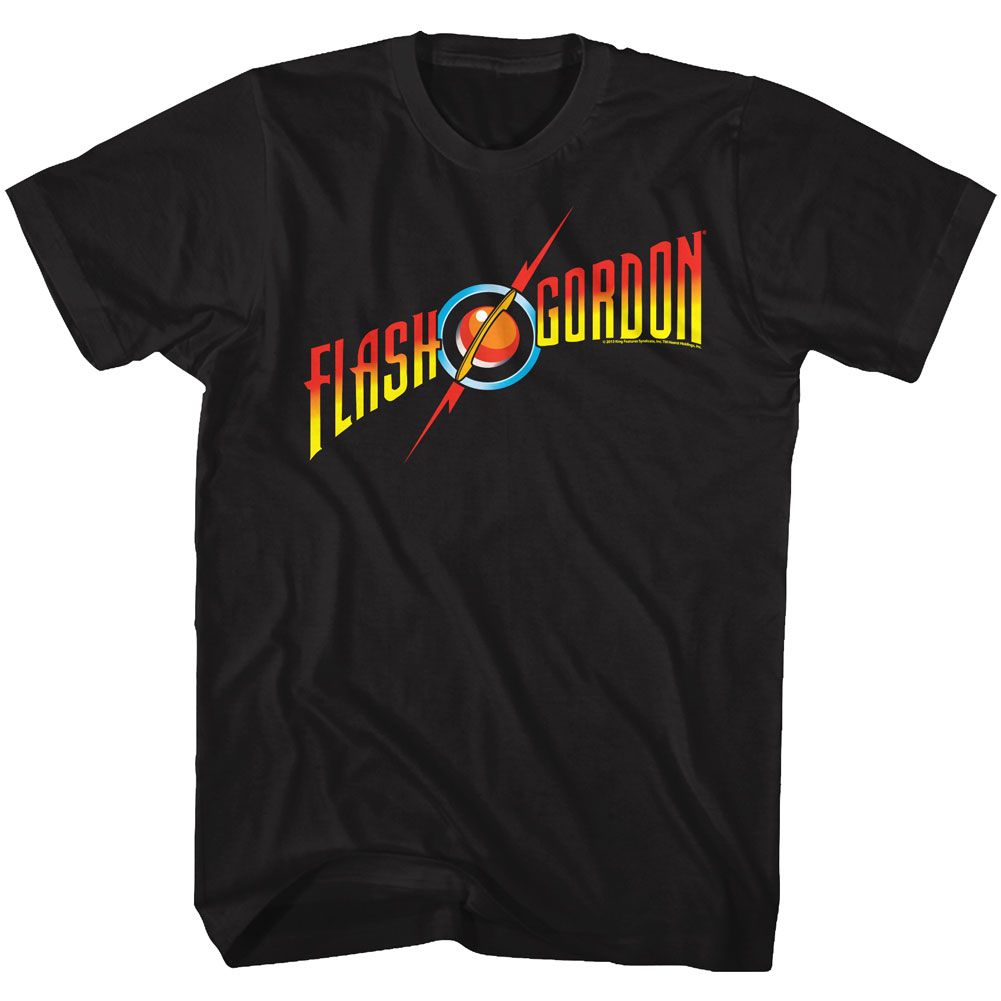 FLASH GORDON-FLASH GORDON LOGO-BLACK ADULT S/S TSHIRT