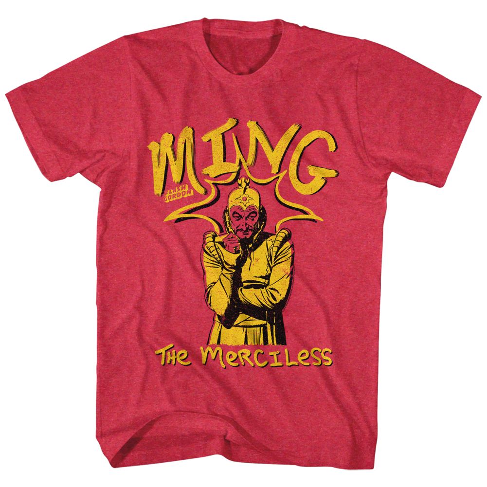 FLASH GORDON-MING THE MERCILESS-RED HEATHER ADULT S/S TSHIRT