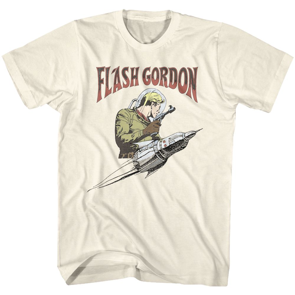 FLASH GORDON-FLASH ROCKET-NATURAL ADULT S/S TSHIRT