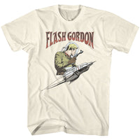 Thumbnail for FLASH GORDON-FLASH ROCKET-NATURAL ADULT S/S TSHIRT