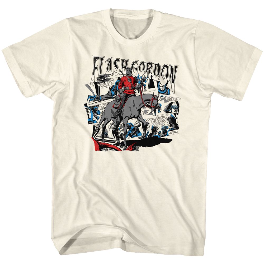 FLASH GORDON-FLASH COLLAGE-NATURAL ADULT S/S TSHIRT