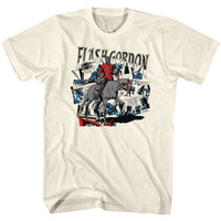 Thumbnail for FLASH GORDON-FLASH COLLAGE-NATURAL ADULT S/S TSHIRT