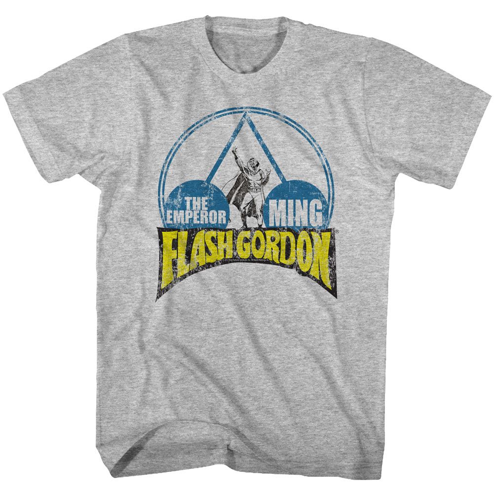 FLASH GORDON-EMPORER MING-GRAY HEATHER ADULT S/S TSHIRT