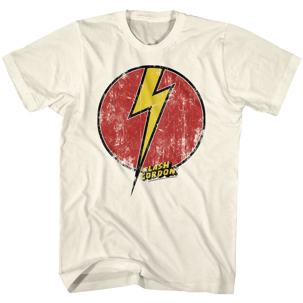 FLASH GORDON-FLASH BOLT-NATURAL ADULT S/S TSHIRT