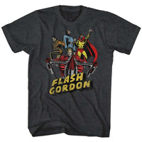 Thumbnail for FLASH GORDON-GREATEST ADVENTURE-BLACK HEATHER ADULT S/S TSHIRT