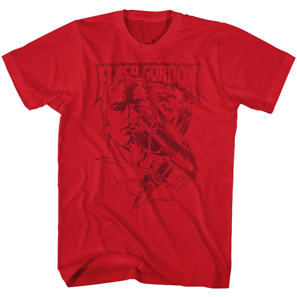 FLASH GORDON-PRINT-RED ADULT S/S TSHIRT