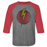 Thumbnail for FLASH GORDON-BOLT-PREMIUM HEATHER/VINTAGE RED ADULT 3/4 SLEEVE RAGLAN