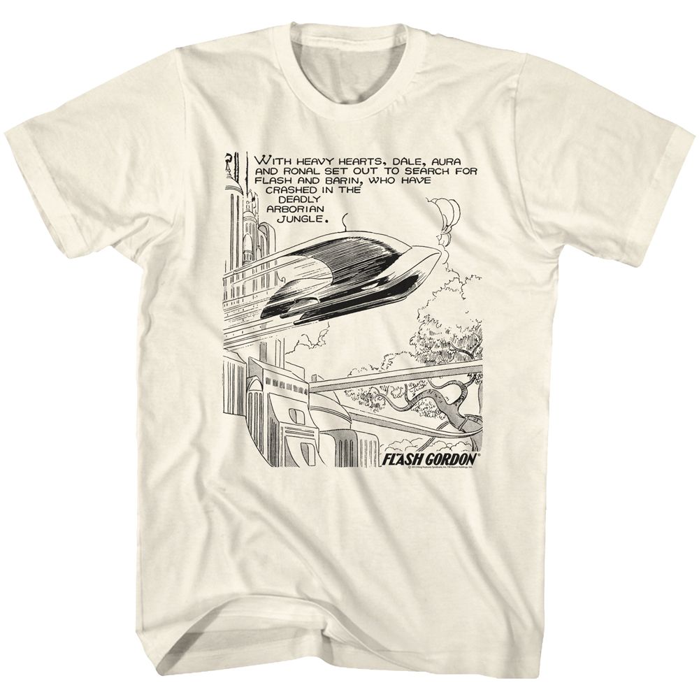FLASH GORDON-HEAVY HEARTS-NATURAL ADULT S/S TSHIRT