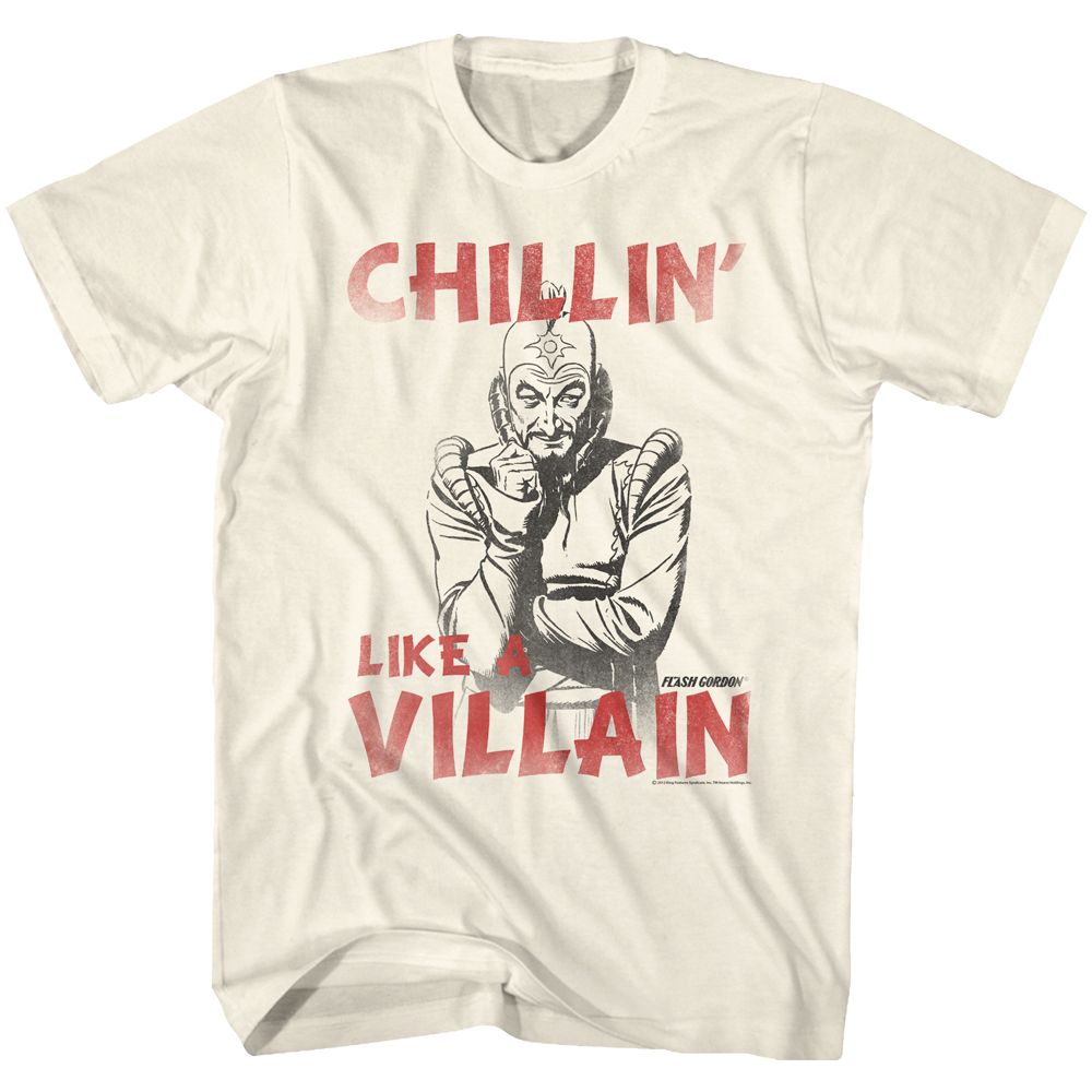 FLASH GORDON-VILLAIN-NATURAL ADULT S/S TSHIRT