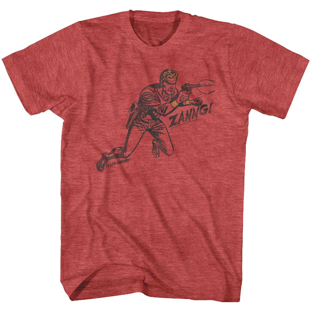 FLASH GORDON-ZANNG-RED HEATHER ADULT S/S TSHIRT