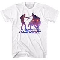 Thumbnail for FLASH GORDON-SILHOUPHITE-WHITE ADULT S/S TSHIRT