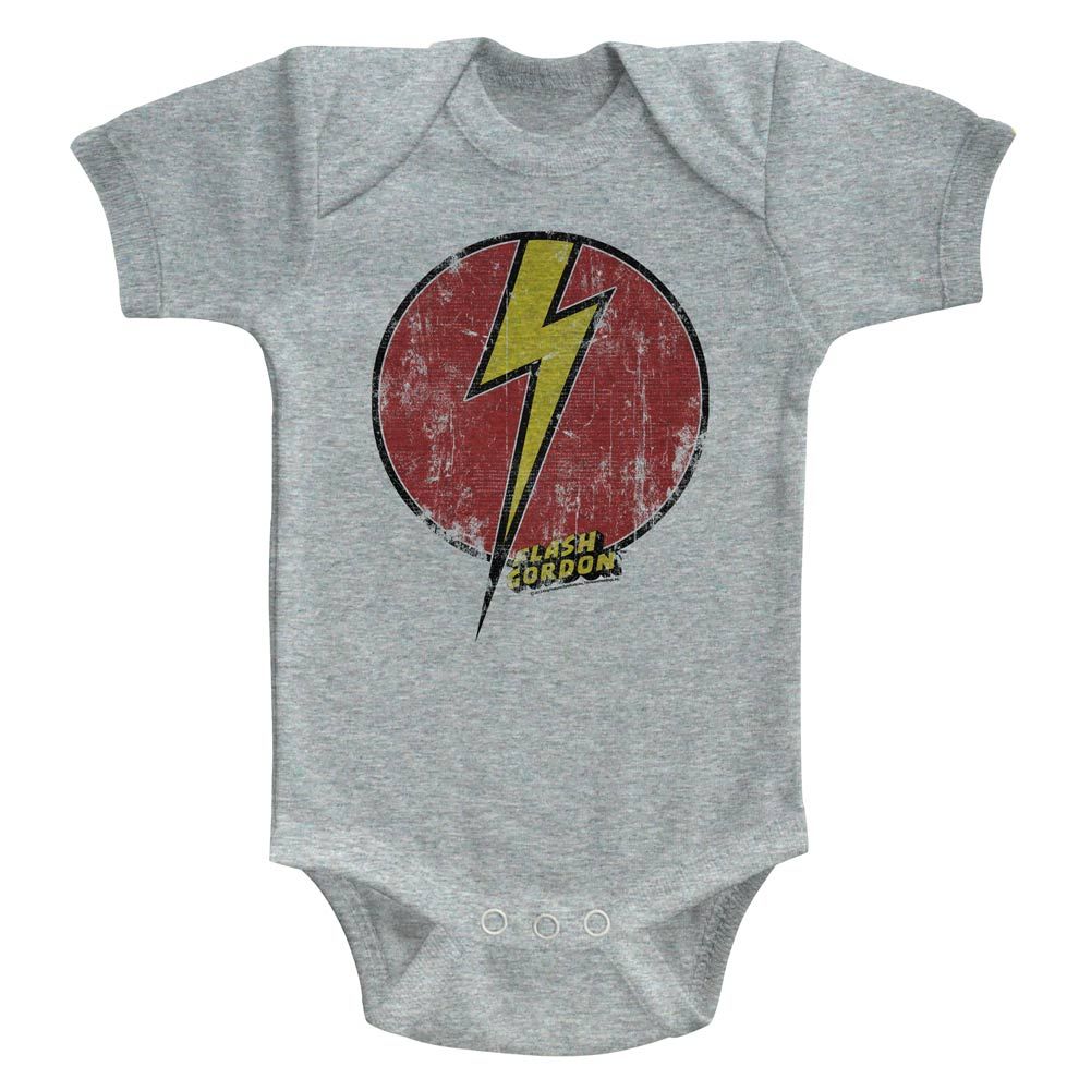 FLASH GORDON-FLASH BOLT-GRAY HEATHER INFANT S/S BODYSUIT