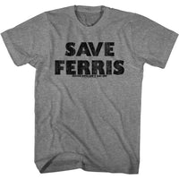 Thumbnail for FERRIS BEULLERS DAY OFF-SAVE FERRIS-GRAPHITE HEATHER ADULT S/S TSHIRT