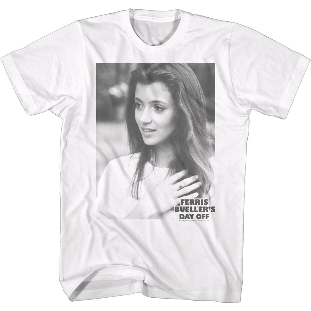 FERRIS BEULLERS DAY OFF-SLOANE PHOTO-WHITE ADULT S/S TSHIRT