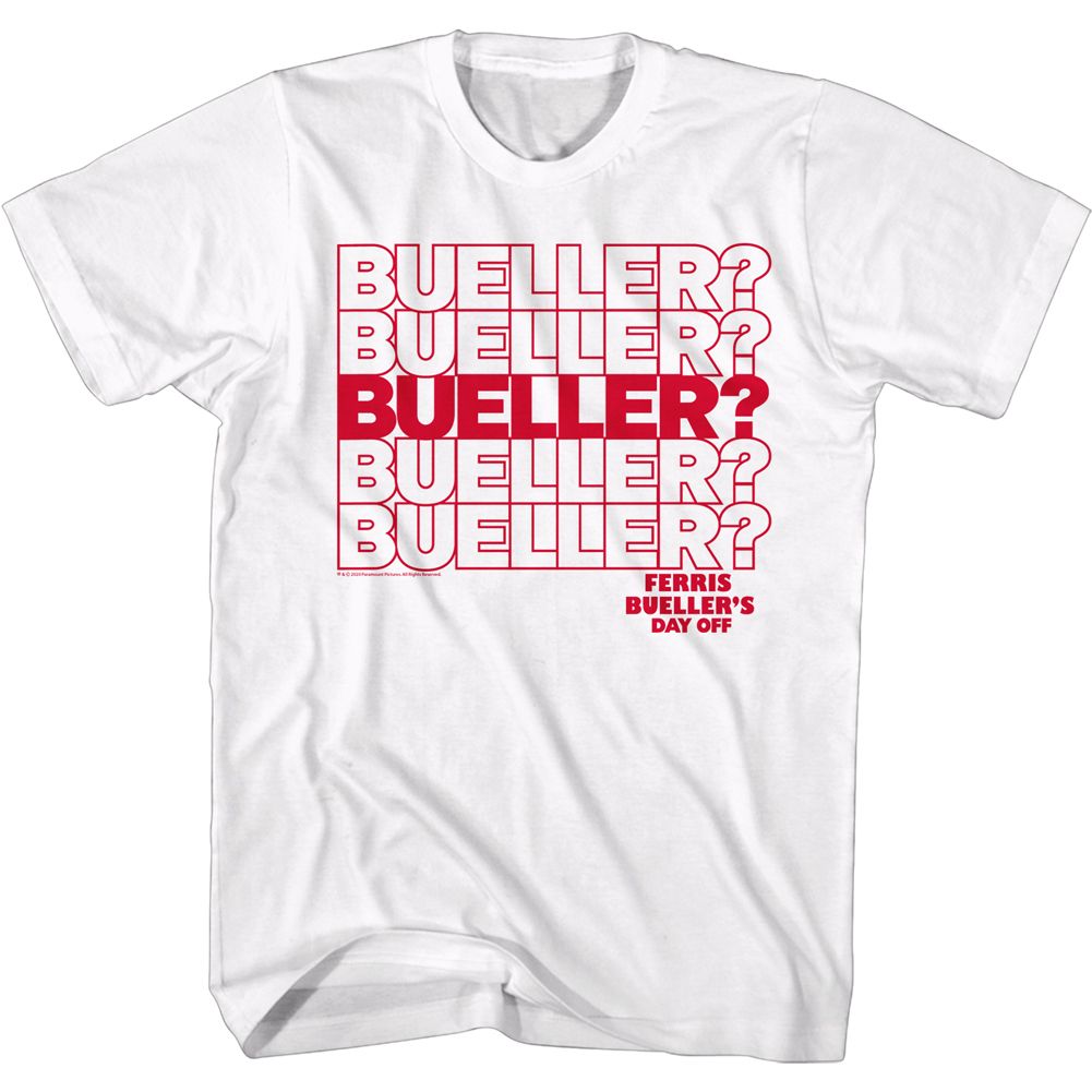 FERRIS BEULLERS DAY OFF-BEULLER REPEAT-WHITE ADULT S/S TSHIRT