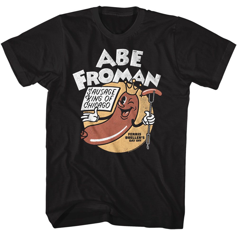 FERRIS BEULLERS DAY OFF-FBDO ABE FROMAN 2-BLACK ADULT S/S TSHIRT
