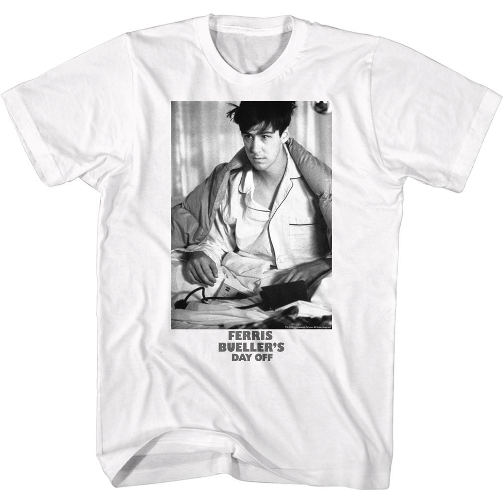 FERRIS BEULLERS DAY OFF-PJS-WHITE ADULT S/S TSHIRT