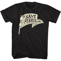 Thumbnail for FERRIS BEULLERS DAY OFF-SAVE FERRIS PENNANT-BLACK ADULT S/S TSHIRT