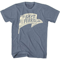 Thumbnail for FERRIS BEULLERS DAY OFF-SAVE FERRIS PENANT-INDIGO HEATHER ADULT S/S TSHIRT