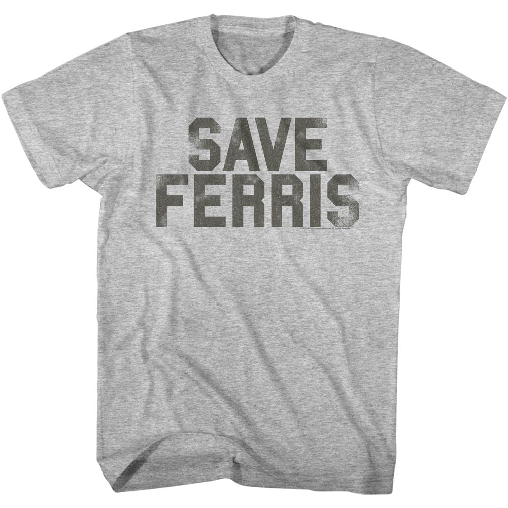 FERRIS BEULLERS DAY OFF-SAVE FERRIS PENANT-GRAY HEATHER ADULT S/S TSHIRT