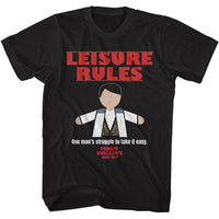 Thumbnail for FERRIS BEULLERS DAY OFF-FBDO LEISURE RULES-BLACK ADULT S/S TSHIRT